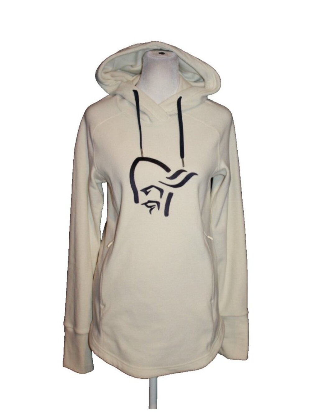 Norrona Warm2 Women's Hooded Lightweight Fleece Pullover Shirt Ivory Size S